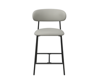 Amalfi Leather Bar Stool - Taupe
