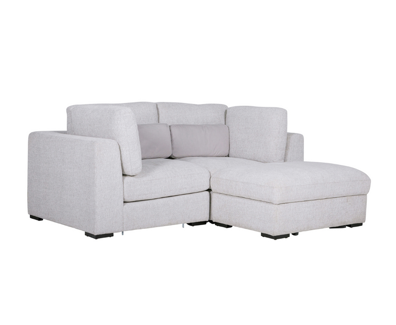 Aurori 2 Seater Sofa with Storage Ottoman Set - Light Grey