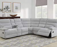 Elio Corner Reclining Sofa with Console - Grey