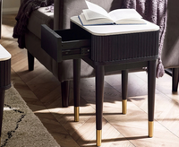 Loux Lamp Table with Drawer - White