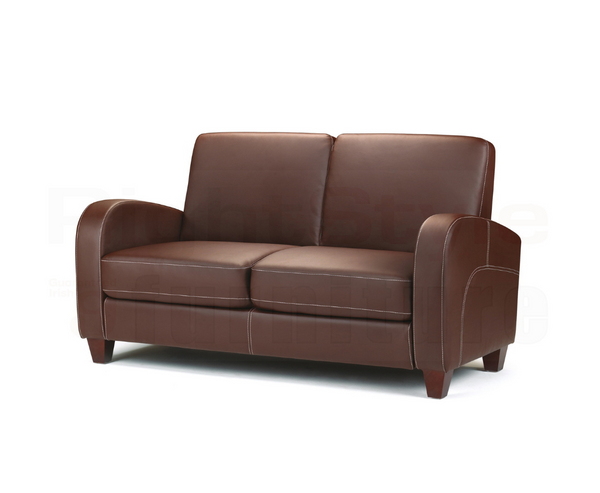 Louis 2 Seater Sofa In Brown Faux Leather Fabric