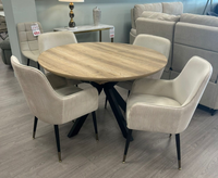 Manhattan 120cm Round Extending Dining Set - 4 Wilcox Chairs