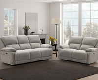 Seymour 3+2 Seater Electric Sofa Set - Light Grey