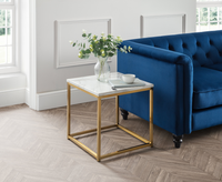 Olympia Marble Top Lamp Table - White Marble & Gold