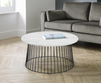 Jessi Round Wire Coffee Table - White Marble