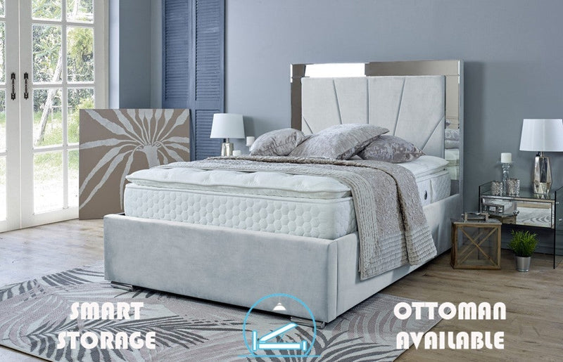 Aurora 4ft Ottoman Bed Frame- Velvet Silver