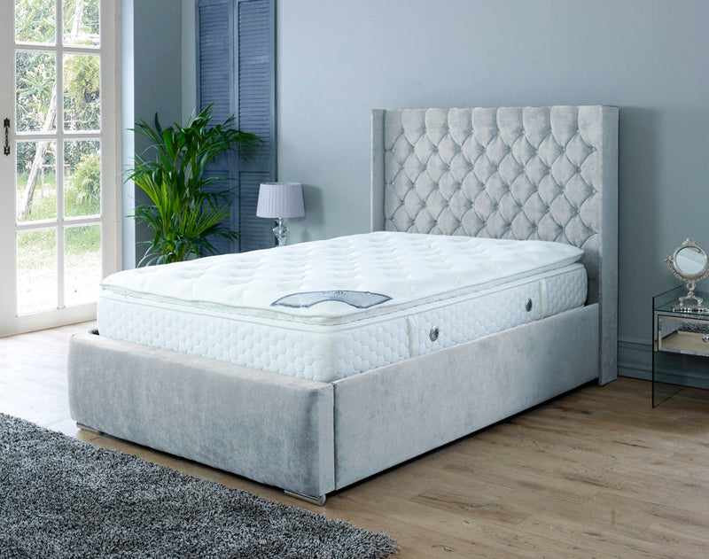 Rose 6ft Superking Ottoman Bed Frame- Velvet Grey