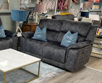 Seattle 2 Seater Fabric Manual Reclining Sofa - Grey