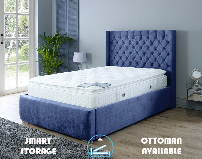Rose 4ft Ottoman Bed Frame- Velvet Beige