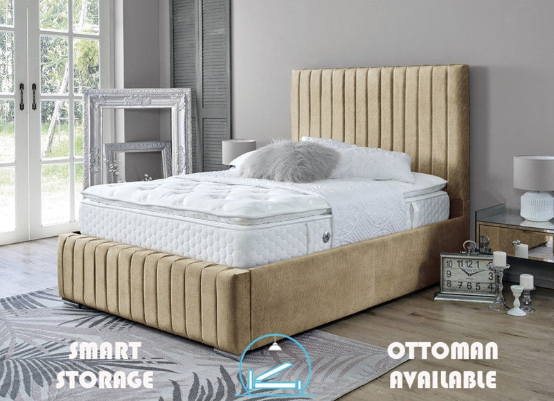 Turin 3ft Single Ottoman Bed Frame- Velvet Grey