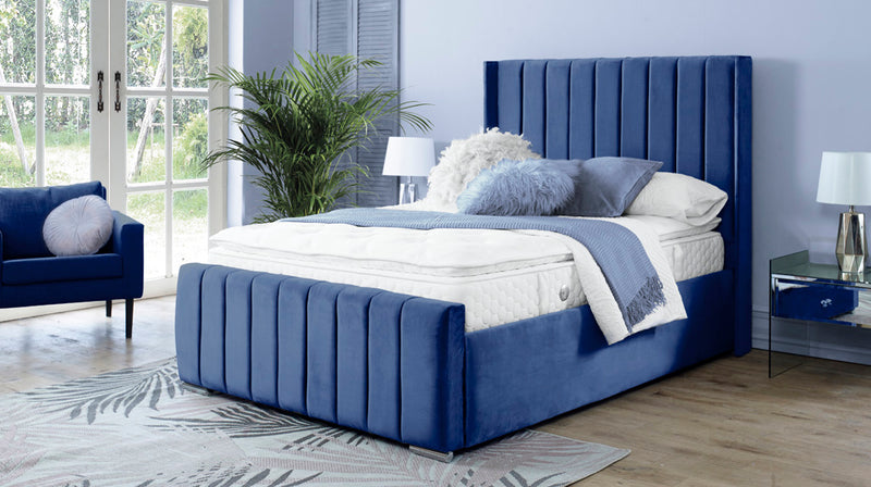 Topaz 5ft Ottoman Bed Frame- Velvet Blue