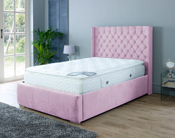 Rose 6ft Superking Bed Frame- Velvet Pink