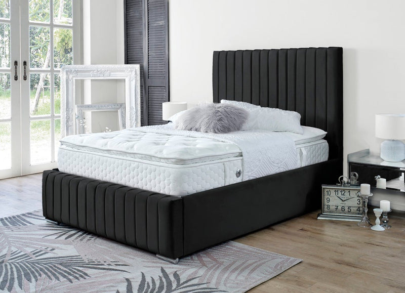 Turin 4ft Ottoman Bed Frame- Velvet Black