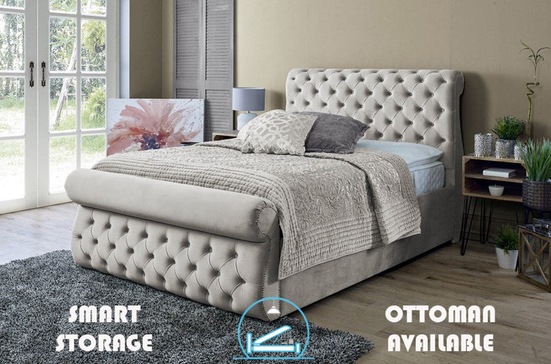 Alicante 4ft Ottoman Bed Frame- Velvet Grey