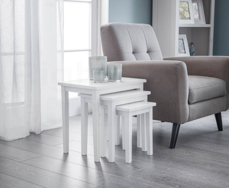 Clare Nest Of Tables - Pure White Finish