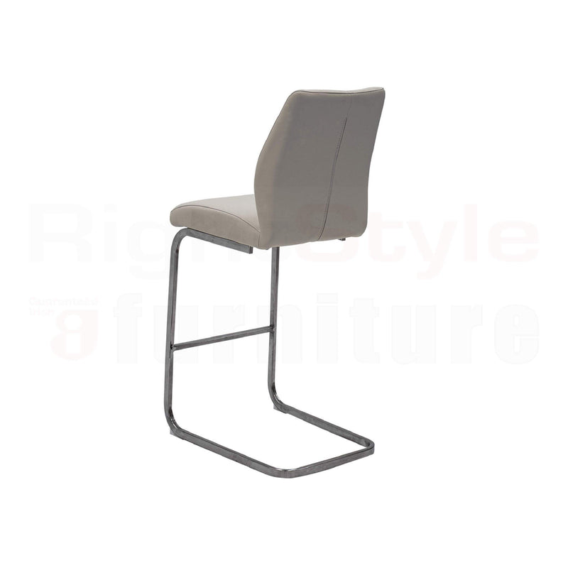 Set of 2 Irma Bar chairs,  Brushed Steel Taupe