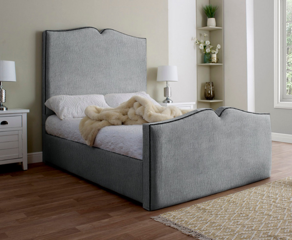 Love Heart 4ft Small Double Bed Frame - Naples Grey