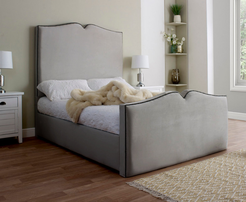 Love Heart 4ft Small Double Bed Frame - Naples Grey