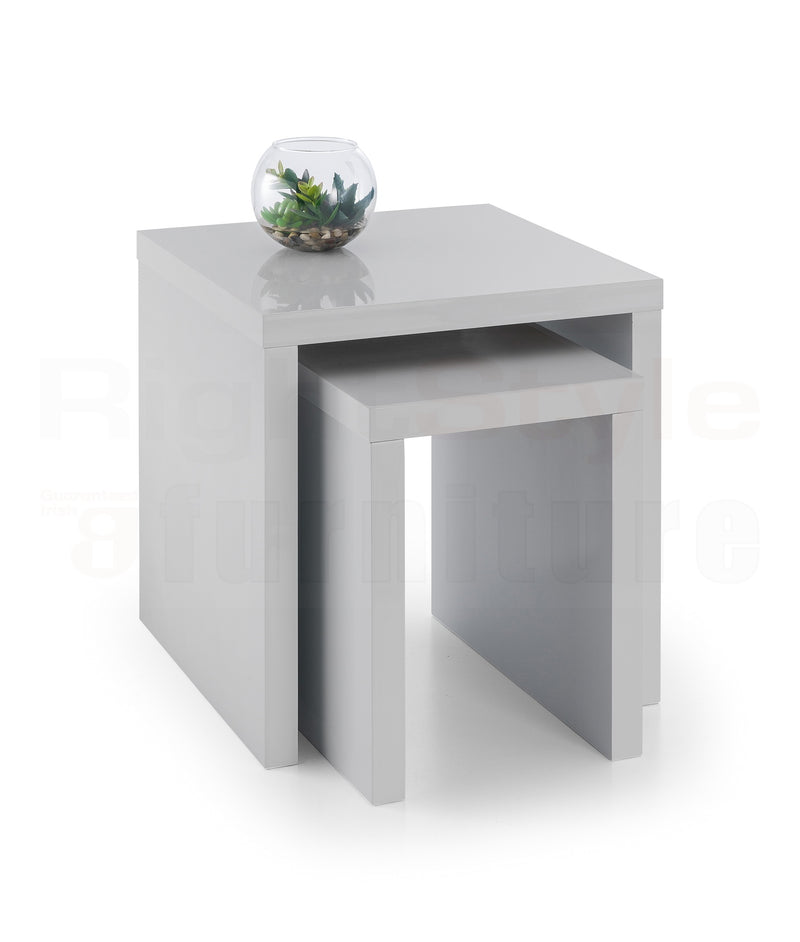 Marker High Gloss Nest Of Tables Grey