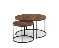 Perth Round Nesting Coffee Table - Walnut