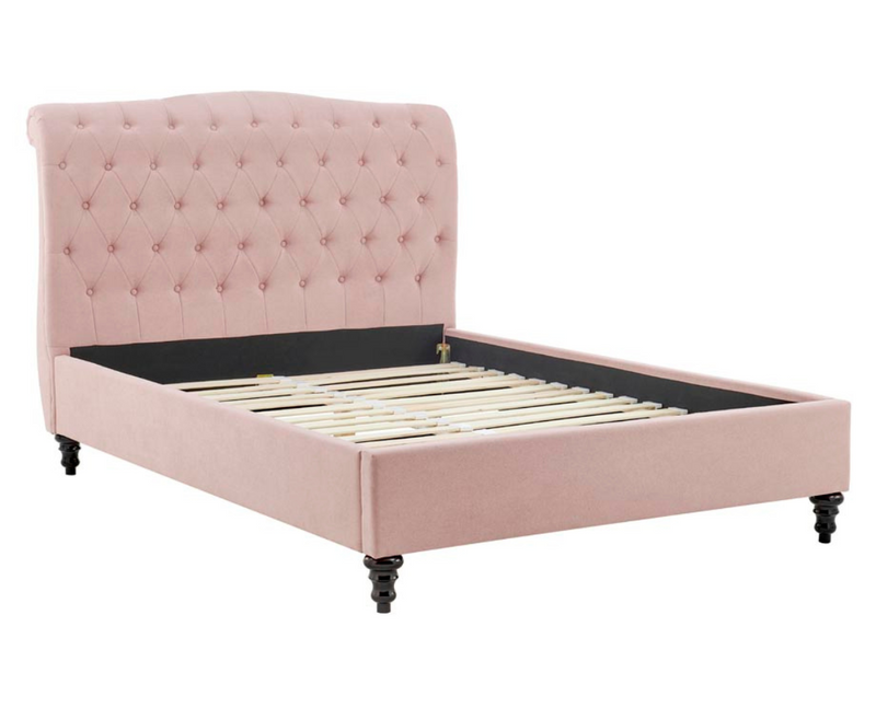 Riley 4ft6 Double Bed Frame - Baby Pink