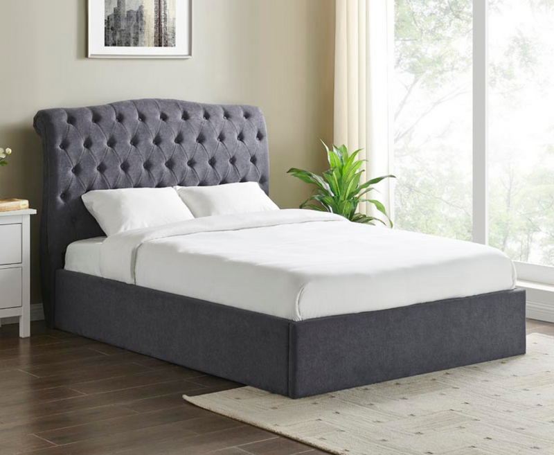 Riley Storage 5ft Kingsize Bed Frame - Dark Grey