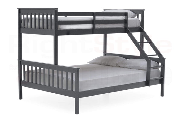 Salix Bunk Bed Frame, 3ft Single & 4ft 6 Double - Grey