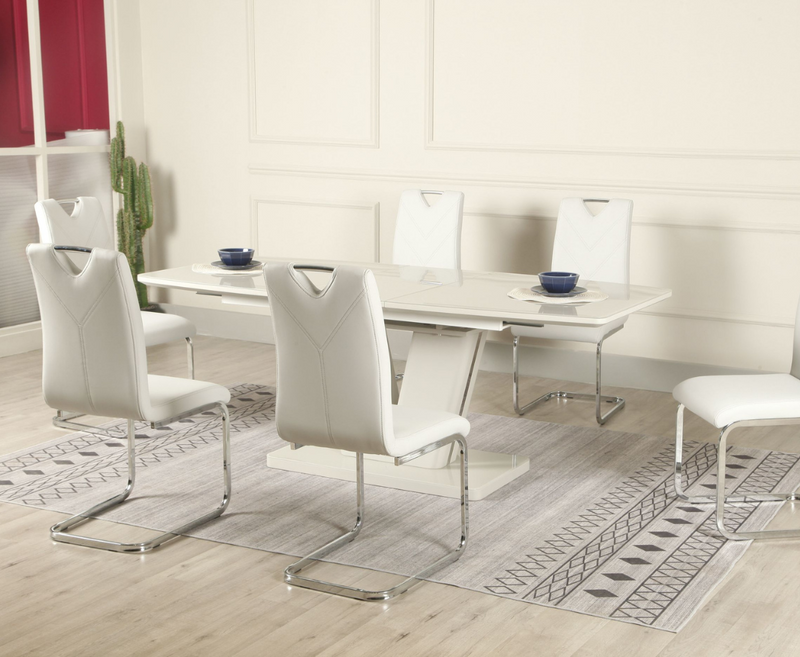 Vincenza 1.6 Extension Dining Table - Light Grey