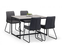 Perth Dining Table with 4 Soho Dining Chair - 4PC Full Set