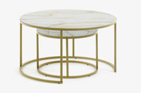 Portafino Coffee Table Set of 2 - Kass Gold
