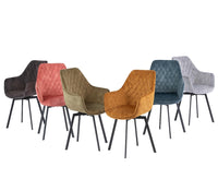 Vila Swivel Dining Chair - Teal Velvet with Black Leg