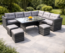 10 Piece Dark Rattan Sofa Set