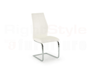 Set of 2 Elis Dining Chairs, Chrome Leg White (2/Box)