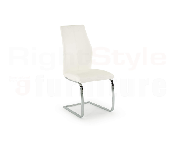 Set of 2 Elis Dining Chairs, Chrome Leg White (2/Box)