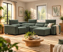 Velocity Modular 1C2 / 2C1 Electric Corner Sofa - Green