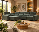 Velocity Modular 1C3 / 3C1 Electric Corner Sofa - Green
