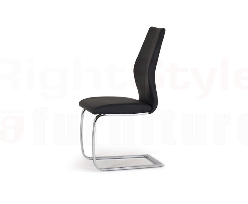 Set of 2 Elis Dining Chairs, Chrome Leg Black