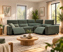 Velocity Modular 1C2 / 2C1 Electric Corner Sofa - Green