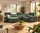 Velocity Modular 1C2 / 2C1 Electric Corner Sofa - Green