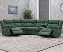 Loreta 2C2 Corner Electric Sofa with console - Green