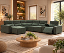 Velocity Modular 2C3 / 3C2 Electric Corner Sofa - Green