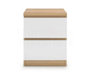 Europa 2 Drawer Bedside White & Oak