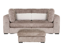 Aurori 2 Seater Sofa with Storage Ottoman Set - Mink