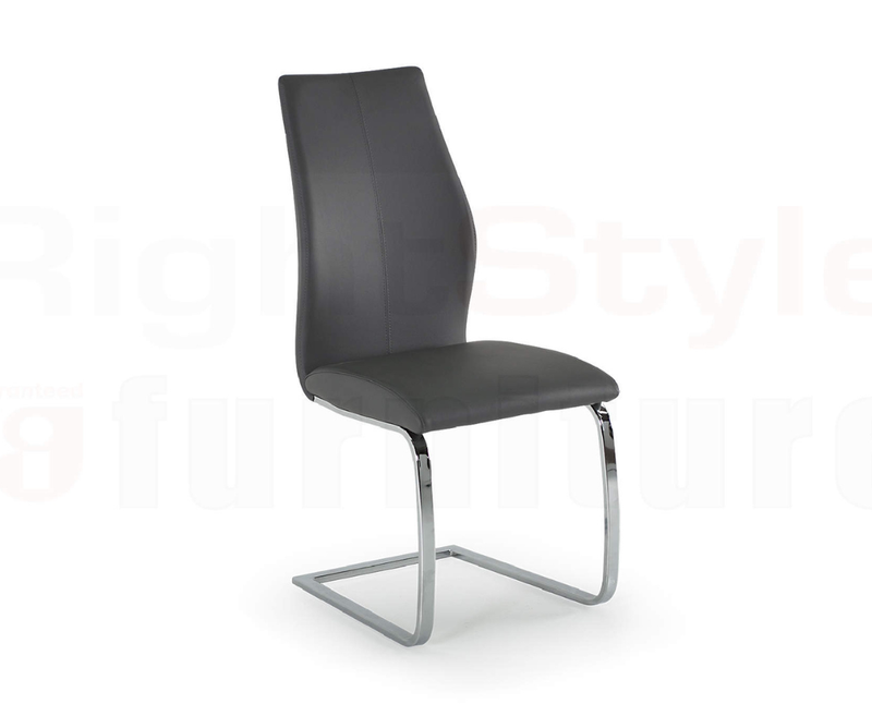 Set of 2 Elis Dining Chairs,  Chrome Leg Grey (2/Box)