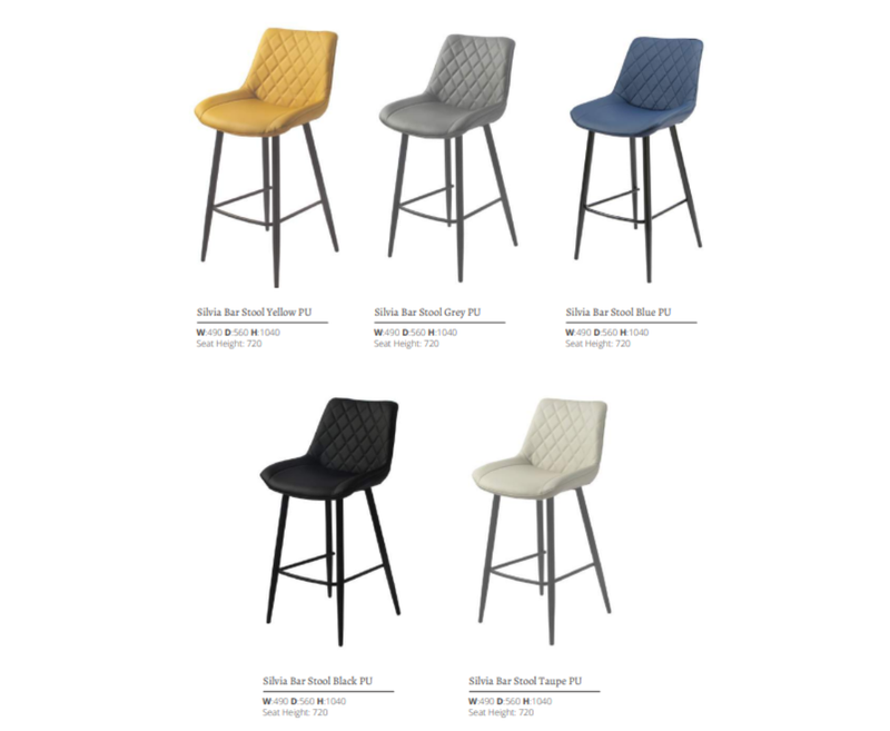 Silvia Bar Stools Black PU