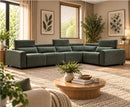 Velocity Modular 1C3 / 3C1 Electric Corner Sofa - Green