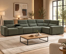 Velocity Modular 1C3 / 3C1 Electric Corner Sofa - Green