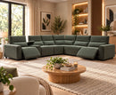 Velocity Modular 2C3 / 3C2 Electric Corner Sofa - Green