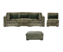 Aurori 3+1 Seater Sofa with Storage Ottoman Set - Green