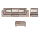 Aurori 3+1 Seater Sofa with Storage Ottoman Set - Mink